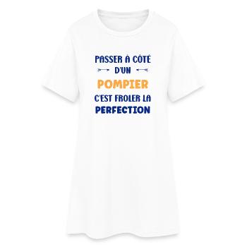 pompier - Robe T-shirt Femme - blanc - Devant