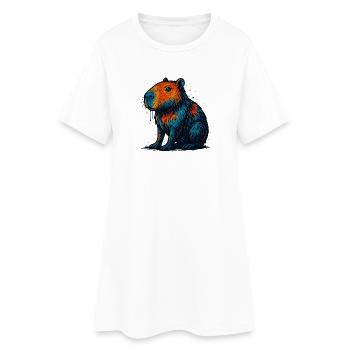Art pop coloré de castor - Robe T-shirt Femme - blanc - Devant