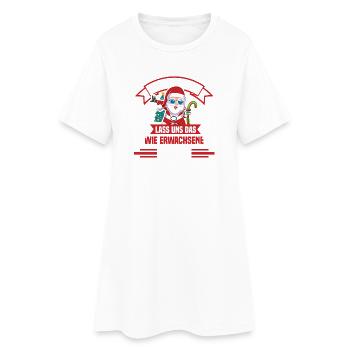 Santa Claus Christmas Time Naughty Christmas - Women’s T-Shirt Dress - white - Front