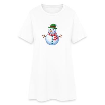 Bonhomme de neige - Robe T-shirt Femme - blanc - Devant