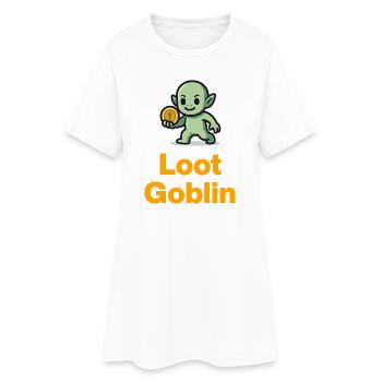 Loot Goblin im Grind-Modus - Frauen T-Shirt-Kleid - Weiß - Vorne
