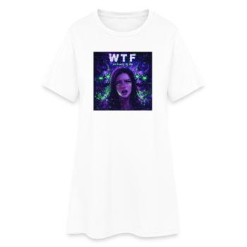 Was zum Teufel, DJs machen tatsächlich Merch - Frauen T-Shirt-Kleid - Weiß - Vorne