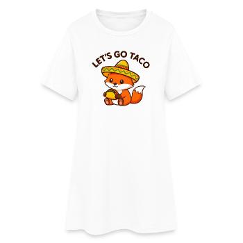 Adorable Taco Fox in Sombrero - Women’s T-Shirt Dress - white - Front