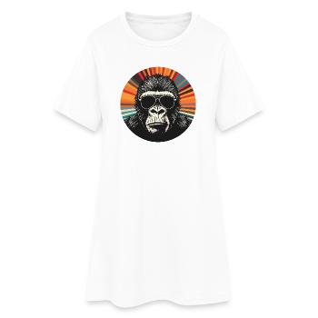 Gorilla Retro Sunglasses Pop Art - Robe T-shirt Femme - blanc - Devant