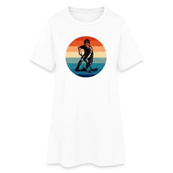 Motif minimaliste de floorball - Robe T-shirt Femme - blanc - Devant