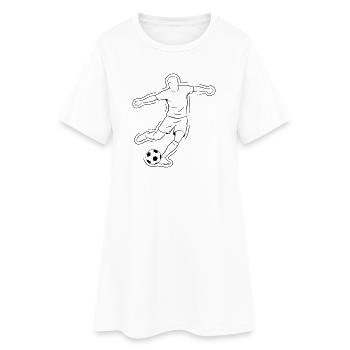 Soccer Dribbling Player Run Vector - Women’s T-Shirt Dress - white - Front