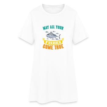Pêcheur Cadeau Pêche Drôle Pêcheur Pêcheur - Robe T-shirt Femme - blanc - Devant