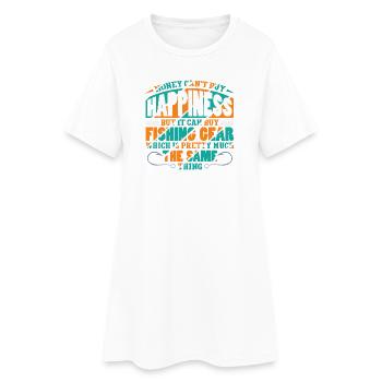 Pêcheur pêcheur, Petri disciple, disant que la pêche est drôle - Robe T-shirt Femme - blanc - Devant