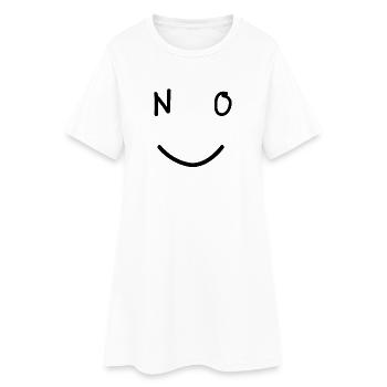 NO Smile Minimalist Good Mood Design - Women’s T-Shirt Dress - white - Front