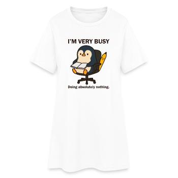 Très Occupé Penguin - Robe T-shirt Femme - blanc - Devant
