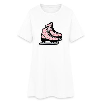 Patinage sur glace pour la Saint-Valentin - Robe T-shirt Femme - blanc - Devant