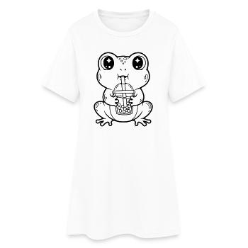 Grenouille mignonne avec design artistique en tisane bubble - Robe T-shirt Femme - blanc - Devant