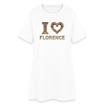 FLORENCE – Lettrage en pierre de la Renaissance - Robe T-shirt Femme - blanc - Devant