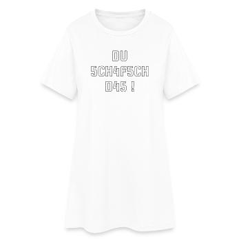 Du schafsch das – Schweizer Motivationsshirt  - Frauen T-Shirt-Kleid - Weiß - Vorne