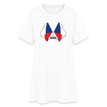 RÉPUBLIQUE TCHÈQUE – Drapeaux croisés - Robe T-shirt Femme - blanc - Devant