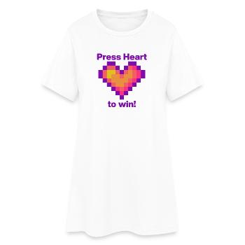 Presse Heart to Win, Gamer Love Language - Robe T-shirt Femme - blanc - Devant