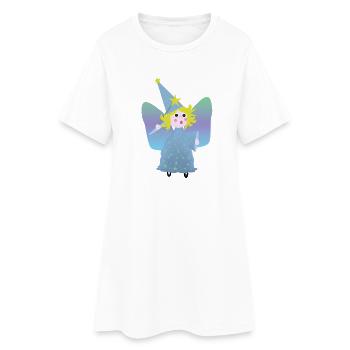 Petite Fée Magicienne aux Étoiles - Robe T-shirt Femme - blanc - Devant