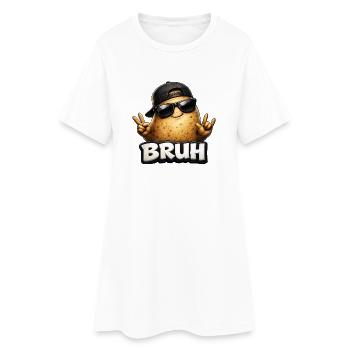Patate brûlante avec lunettes de soleil - Robe T-shirt Femme - blanc - Devant