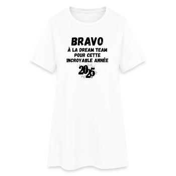 remerciement, bravo, félicitation - Robe T-shirt Femme - blanc - Devant
