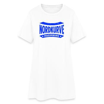Magdeburg Stadion Fan Hoodie, Shirt, Tasche; Cap - Frauen T-Shirt-Kleid - Weiß - Vorne