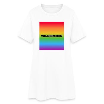 Willkommen Rainbow Welcome - Women’s T-Shirt Dress - white - Front