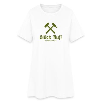 Glück Auf! - Ruhrpott - Zeche - Zollverein - Frauen T-Shirt-Kleid - Weiß - Vorne