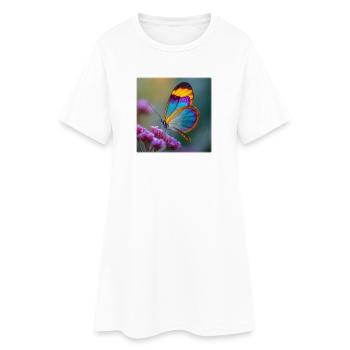 Ailes de verre en forme de papillon fantastique colorées - Robe T-shirt Femme - blanc - Devant