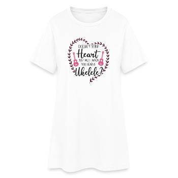 Le ukulélé hawaïen n’est pas ton - Robe T-shirt Femme - blanc - Devant