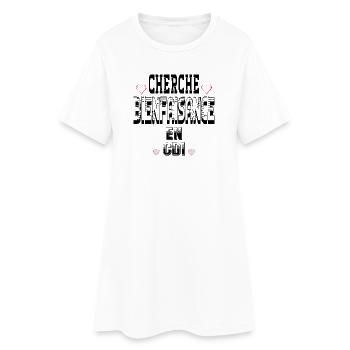Cherche Bienfaisance en CDI - Robe T-shirt Femme - blanc - Devant