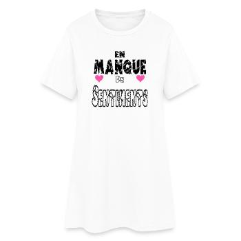 En Manque de Sentiments - Robe T-shirt Femme - blanc - Devant