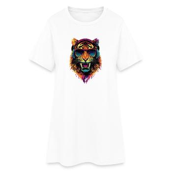 Saber-toothed tiger Smilodon Big cat Sabertooth tiger - Women’s T-Shirt Dress - white - Front