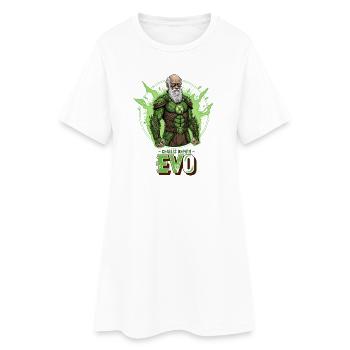 Évo Darwin Vert Héros - Robe T-shirt Femme - blanc - Devant