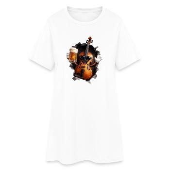 Violin Bier - Frauen T-Shirt-Kleid - Weiß - Vorne