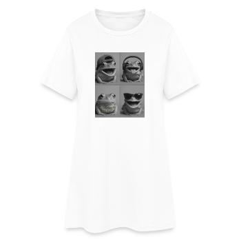 Grenouille - Robe T-shirt Femme - blanc - Devant