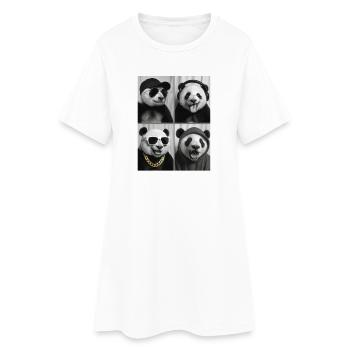 Panda - Robe T-shirt Femme - blanc - Devant