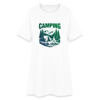 Camping Logo Outdoor Zelt - Frauen T-Shirt-Kleid - Weiß - Vorne