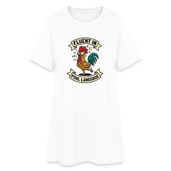 Maîtrise du langage des volailles. Humour de coq. Drôle. - Robe T-shirt Femme - blanc - Devant
