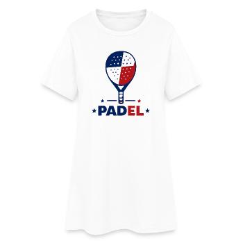 padel france patriote - Robe T-shirt Femme - blanc - Devant