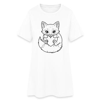 Süßer Fuchs mit Herz – für Tierfreunde - Frauen T-Shirt-Kleid - Weiß - Vorne