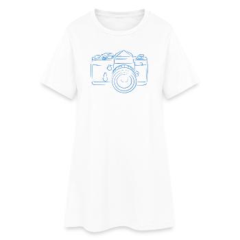 Caméra bleue - Robe T-shirt Femme - blanc - Devant