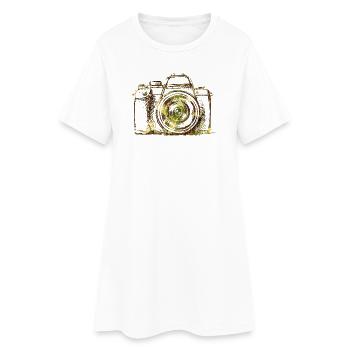 Tarnkameraporträt - Frauen T-Shirt-Kleid - Weiß - Vorne