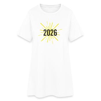Début de l’année 2026 - Robe T-shirt Femme - blanc - Devant
