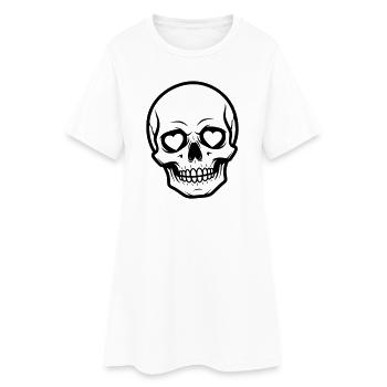 Illustration d’illustration de lignes de cœur crâne - Robe T-shirt Femme - blanc - Devant