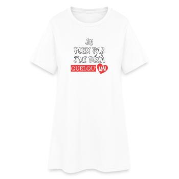 Je peux pas j'ai déjà quelqu'un - Robe T-shirt Femme - blanc - Devant