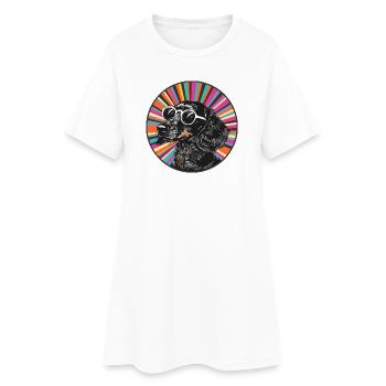 Dog with sunglasses - Women’s T-Shirt Dress - white - Front