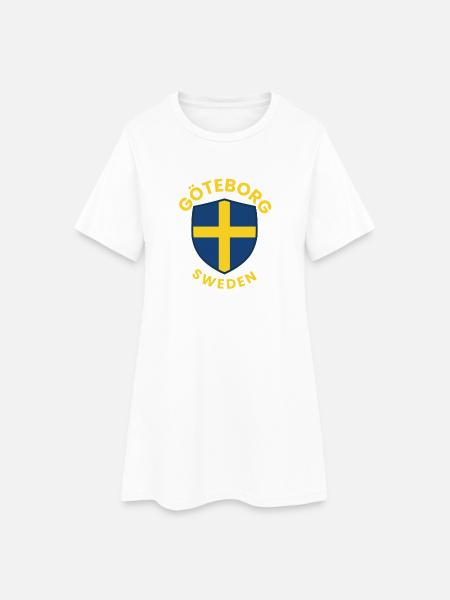 Göteborger Schildemblem – Blau-Gelbes Emblem - Frauen T-Shirt-Kleid - Weiß