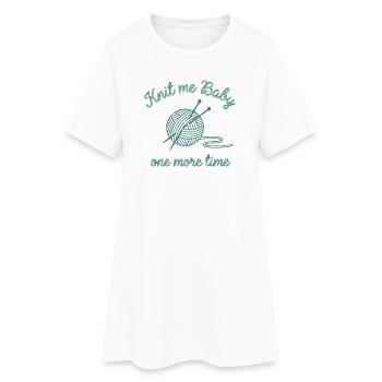 KNIT me baby fun Hoodie für Strick Fans petrol - Frauen T-Shirt-Kleid - Weiß - Vorne