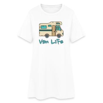 Van Life Vintage Motorhome Camper Adventure - Women’s T-Shirt Dress - white - Front