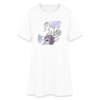 Silhouette abstraite avec des formes pastel - Robe T-shirt Femme - blanc - Devant