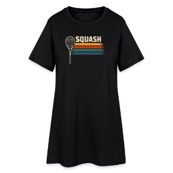 Sports drôles pour amateurs de raquettes de squash vintage - Robe T-shirt Femme - noir - Devant